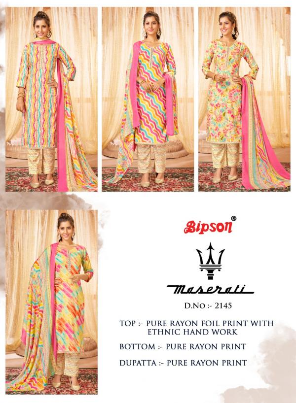 Bipson Maserati 2145 Printed Designer Dress Material Collection